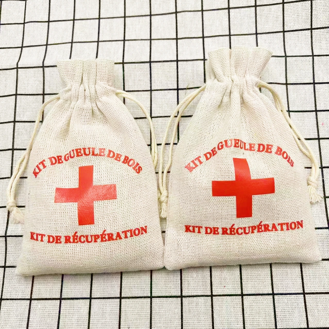 2/5Pcs Wedding Favor Holder Bag Hangover Kit Bags For Guests Gift Red Cross  Cotton Linen Pouches Festival Event Party Supplies - AliExpress