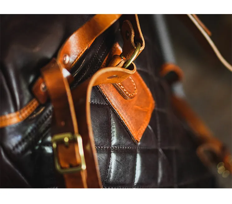 PNDME Organisatoren und Designer: handgefertigter Herren-Rucksack aus echtem Leder mit großem Fassungsvermögen, Outdoor-Reiserucksack, luxuriöse Schultaschen aus Rindsleder – Detail 16