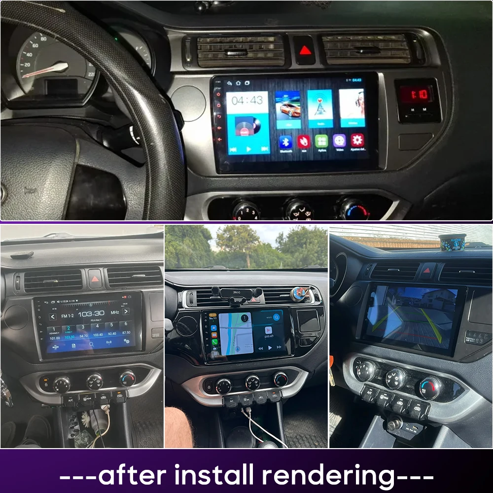 Reproductor Multimedia para Auto Android 16 para Kia RIO K3 2011-2017, Carplay Inalámbrico, Unidad Principal, Radio, Video, Estéreo, Navegación GPS, Bluetooth 3
