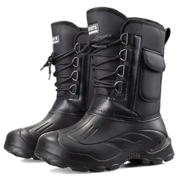 Autumn and Winter Fishing Boots Waterproof Sports Shoes 2023 Outdoor Men's Winter Boots Warm Snow Work Boots Men's Fishing Boots