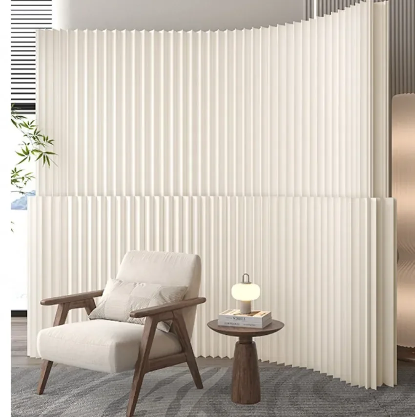 2M Customizable Home Decor White Folding Organ Paper Wall Removable Screens & Room Dividers For Office Porch Partition