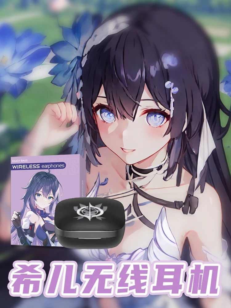 Фото Honkai: Star Rail Kafka Cos Bluetooth наушники Seele Cosplay для Android беспроводные наушники Серебряный волк 5,0 HD зарядная коробка аниме №4