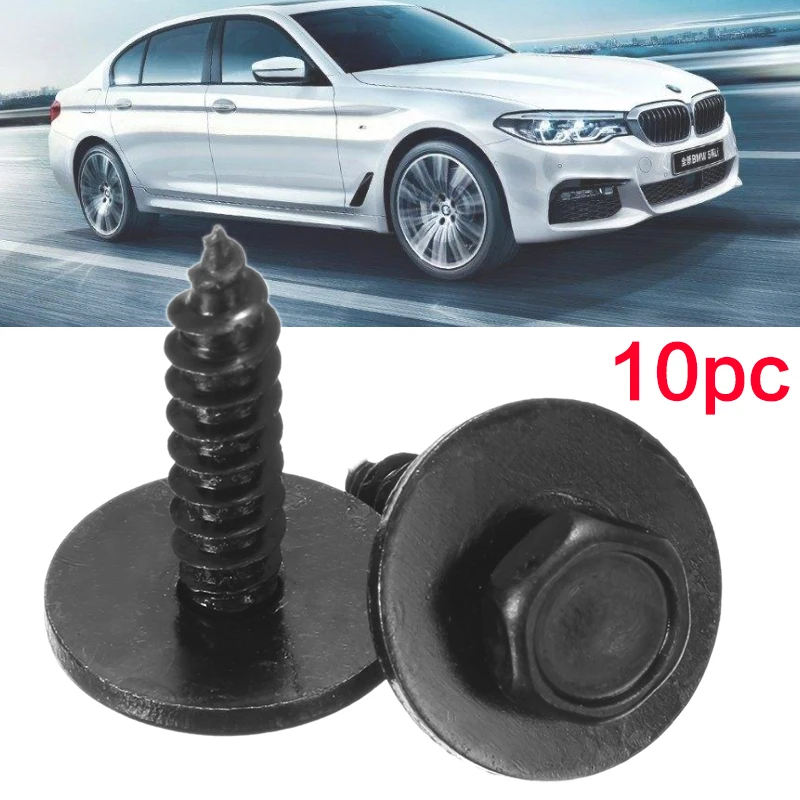 Car Screws 10/20 Pcs Self Tapping Tapper Screw + Washer For BMW Hex Head 8mm 4.8 x 19 mm