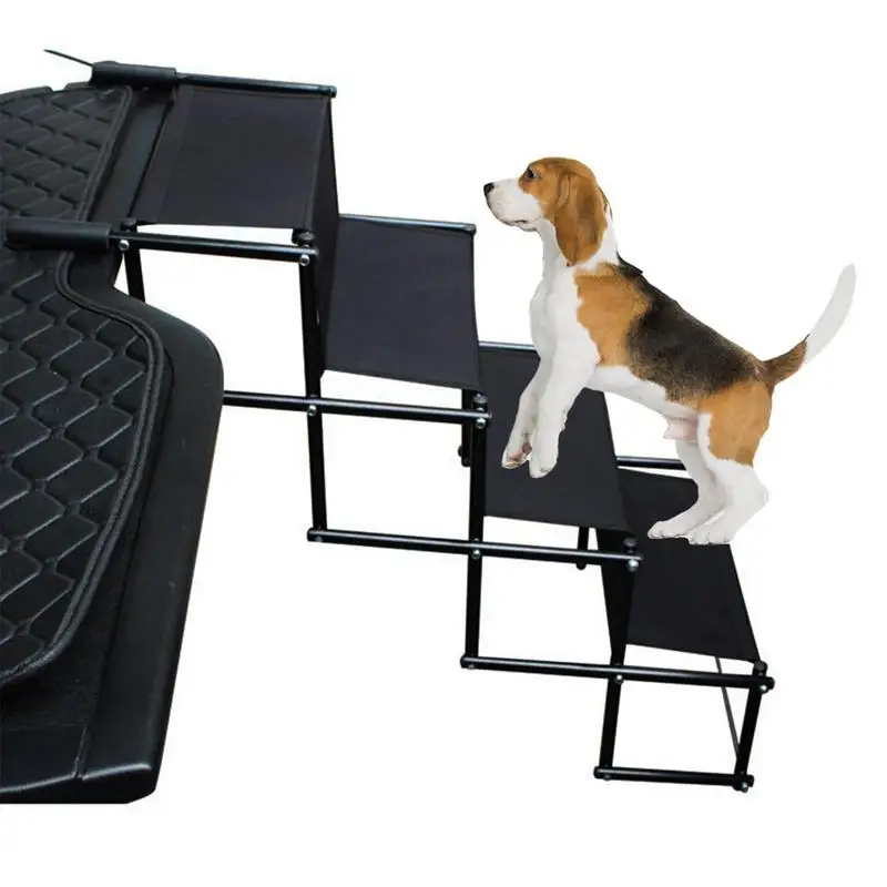 

Folding Dog Stairs Portable Lightweight Pet Ladder Support Dog Steps For Cars And SUVs Large Dogs Stairs With Non-Slip