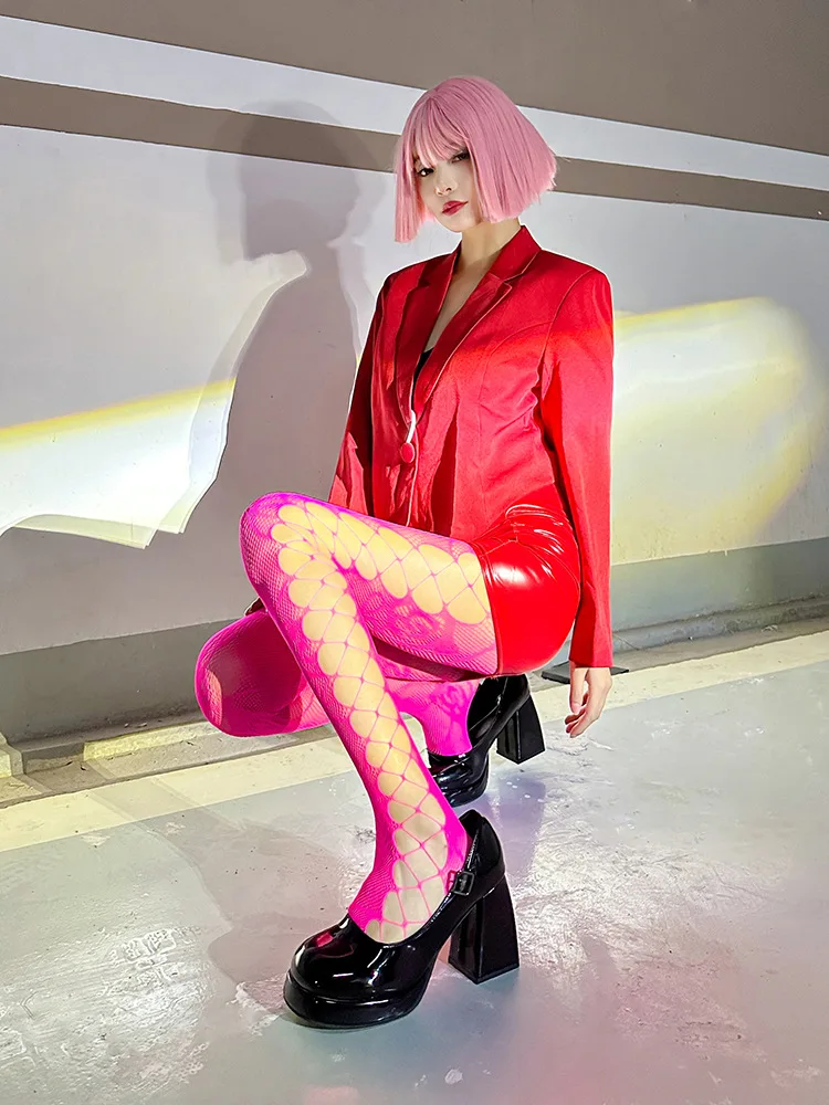 Sommer Mode Frauen Farbige Blumenmuster Neon Grün Netz Strumpfhosen Fishnet Strumpfhosen Bein Seite Hohl Strumpfhosen Damen Nylon Strumpfhosen – Detail 13