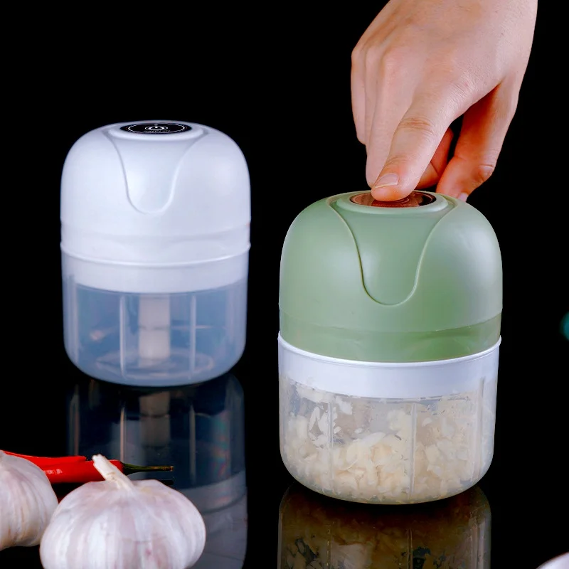 Mini Electric Garlic Press, 250ML USB Charging Masher for Vegetables, Fruits, Onions and Ginger