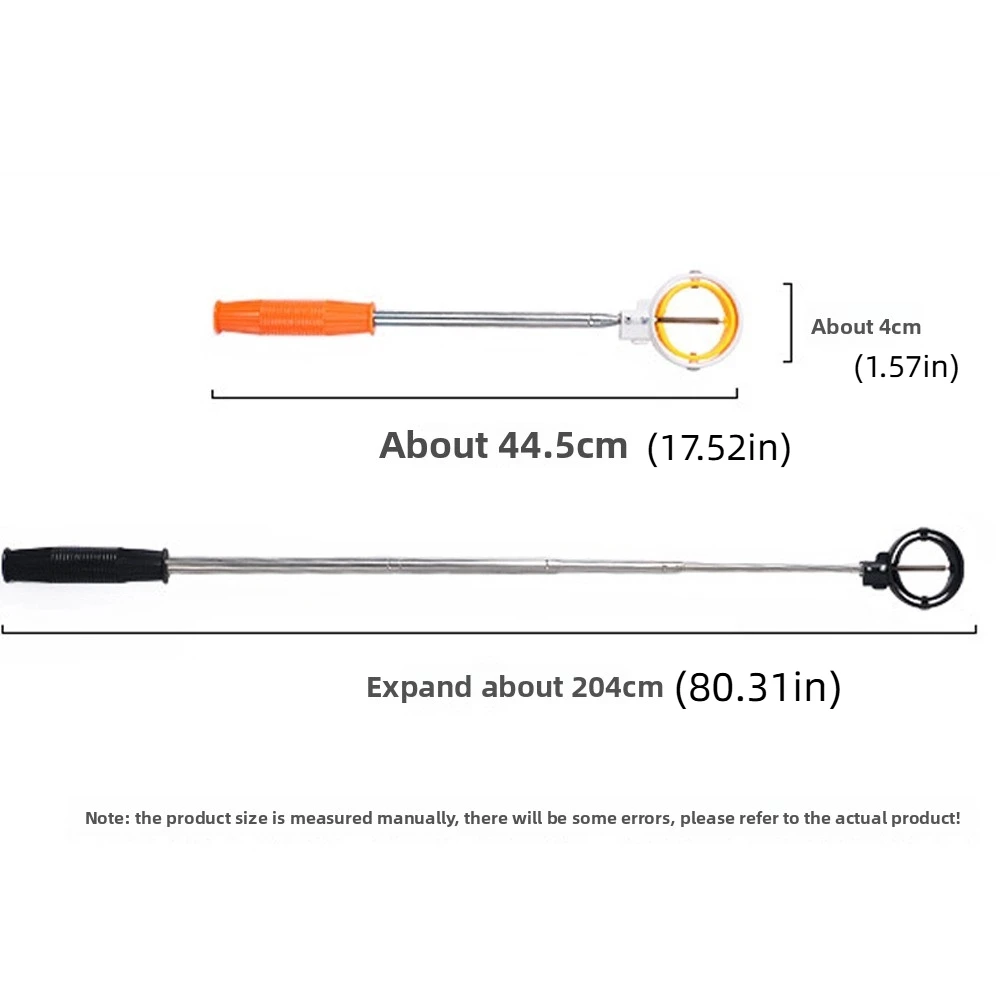 Double Ring Telescopic Golf Ball Retriever Adjustable Locking Golf Ball Picker Stainless Non-Slip Handle