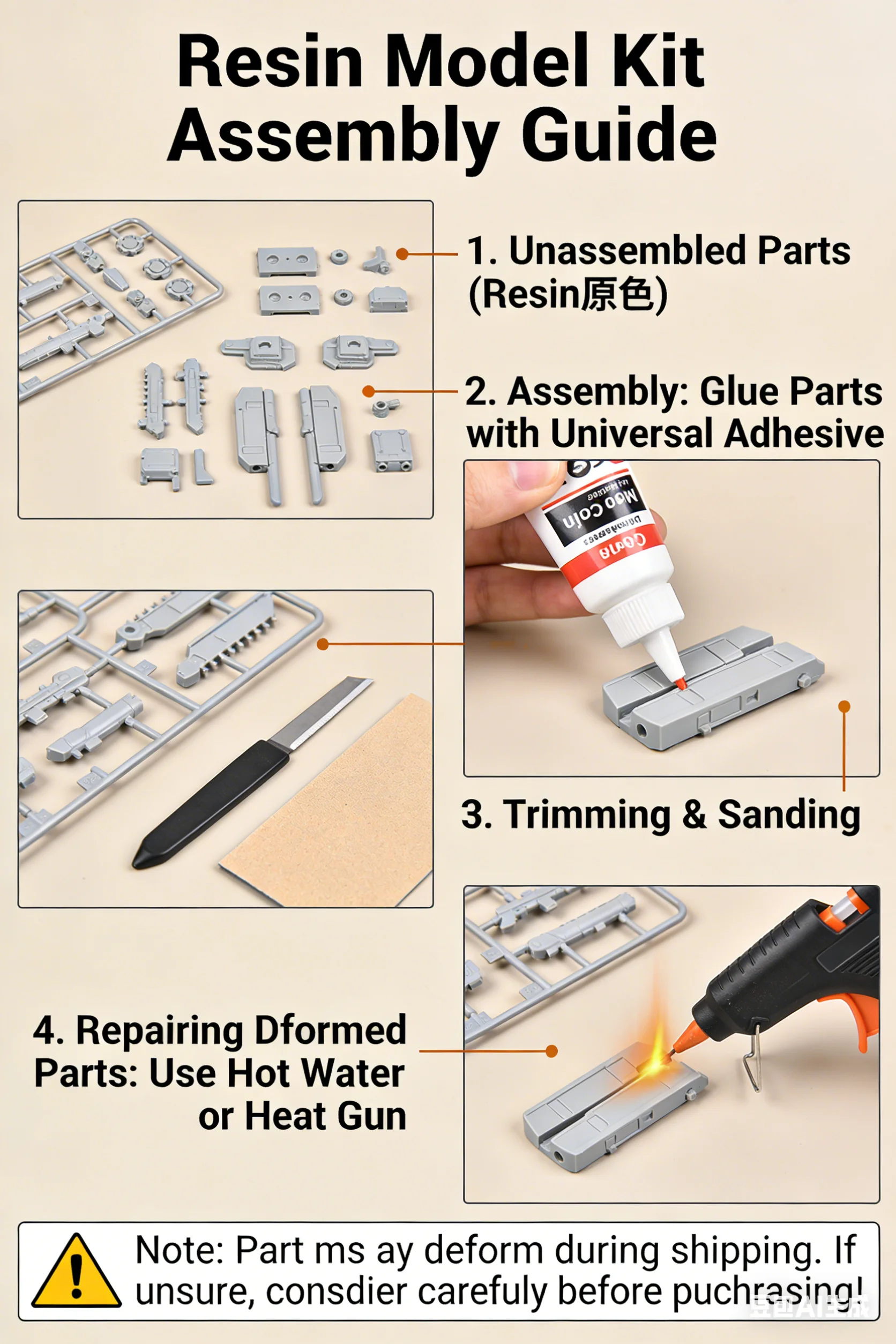 고품질 캐스팅 레진 모델 조립 키트, 콤바인드 아미 더 아나테믹스, 도색되지 않음(베이스 포함)
