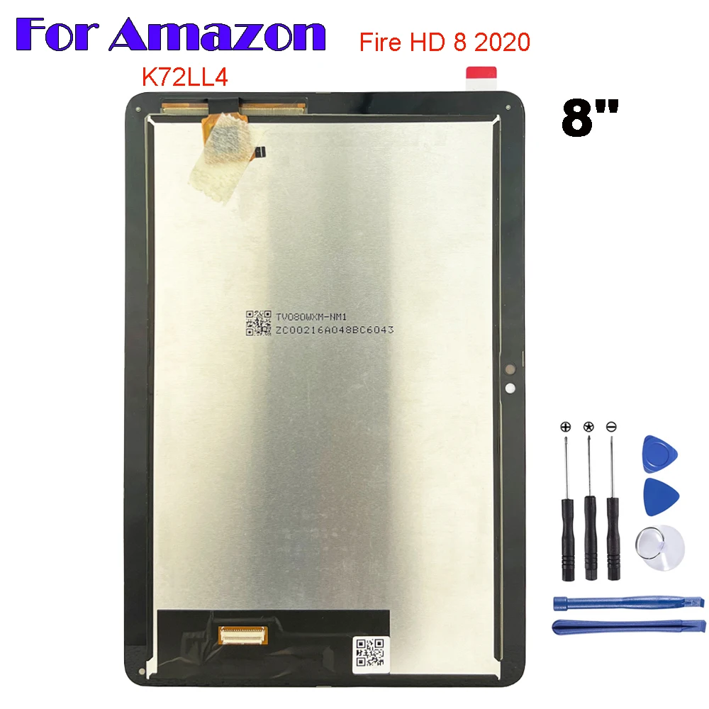 

AAA+ For Amazon Kindle Fire HD8 10th Gen 8.0" 2020 K72LL4 LCD Display Touch Screen Digitizer Glass Assembly Repair Parts