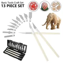 

13pcs Tool Sculpture Engrave Carve Knife Blades Metal Blade Wood Carving Knife Blade Replacement Surgical Scalpel Craft Hobby