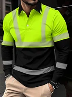 Polo à manches longues pour hommes, coupe cintrée en Polyester, hauts décontractés pour le lieu de travail, Performance à séchage rapide, printemps-automne, 2025 1