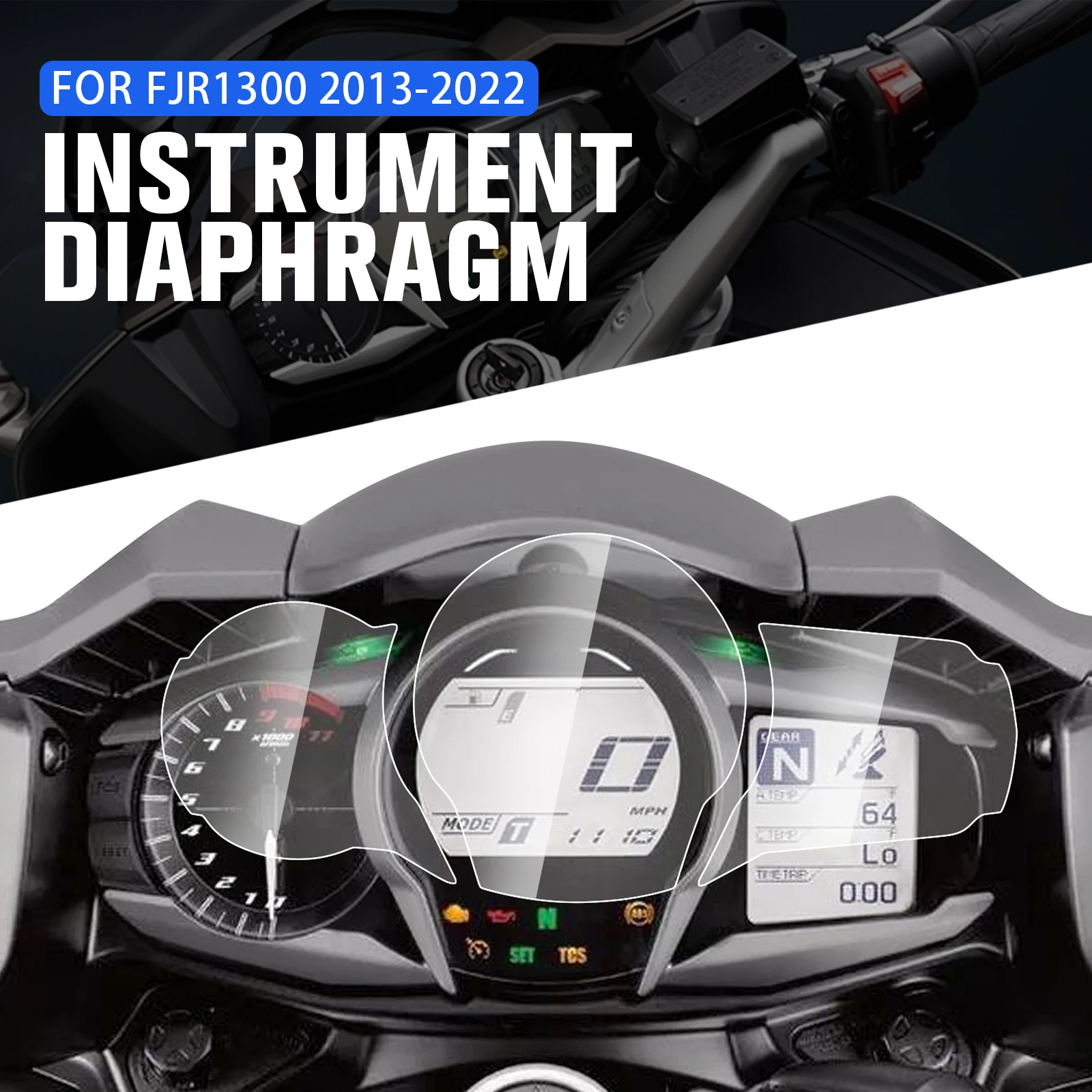 

For YAMAHA FJR 1300 FJR1300 2013-2022 Speedometer Scratch Cluster Screen Protection Instrument Film Dashboard Screen Protector