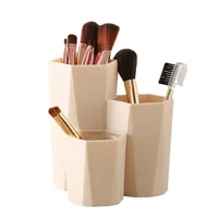 3 Lattices Makeup Brush Storage Box Desktop Organizer Dressing Table Bathroom Storage Eyebrow Pencil Makeup Organizer Holder 2