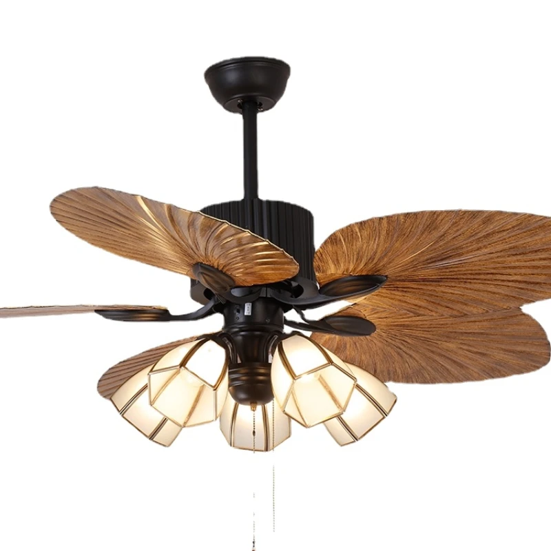 

ZC Retro Living Room Ceiling Fan Lights Frequency Conversion Fan Lamp