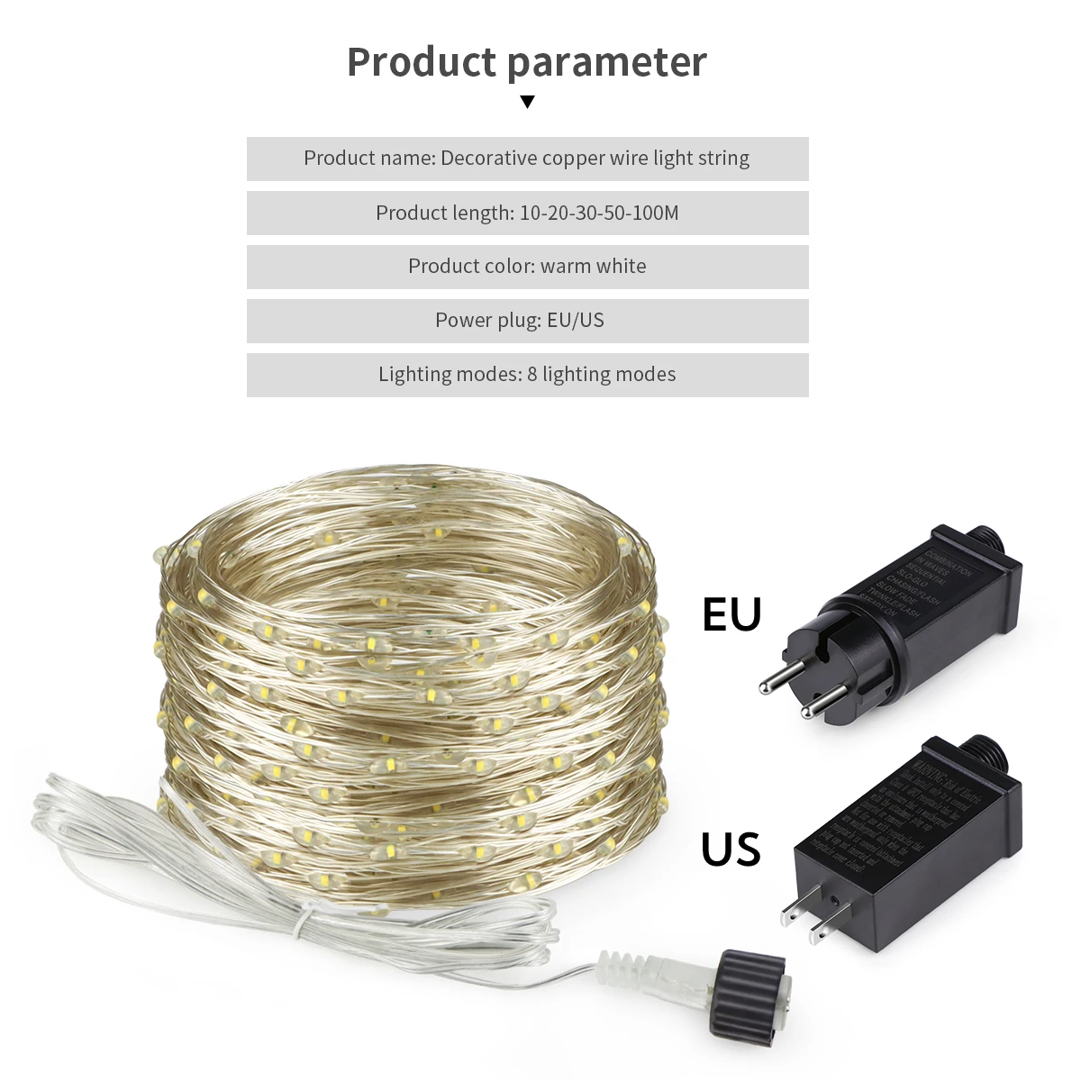 10M-100M Copper Wire Fairy String Lights for Outdoor Party Decoration with EU US Plug-decorative lights,led string lights,led fairy lights,string lights
