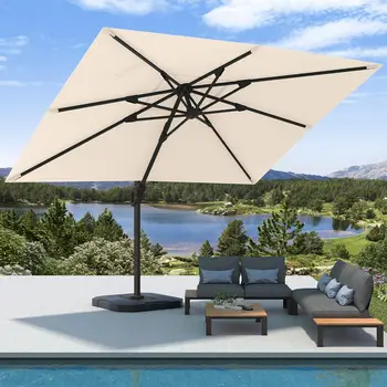 9' X 12' Cantilever Patio Umbrella with Base 2