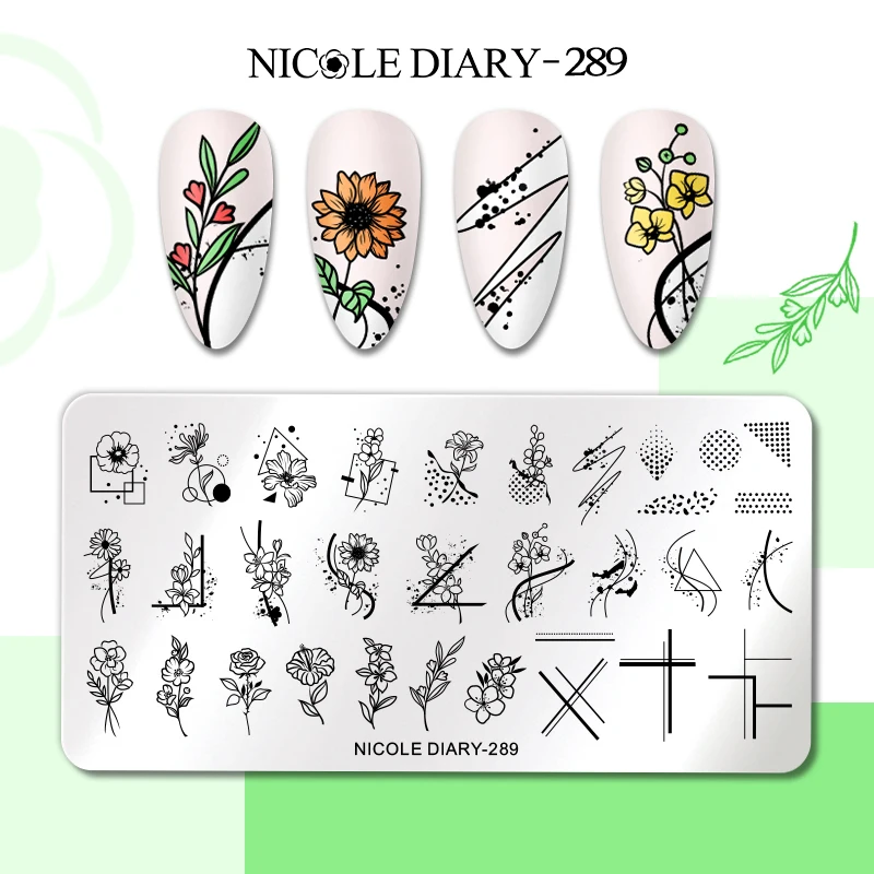 NICOLE DIARY Star Moon Nail Stamping Plates Space Planet Abstract Face Printing Stencil Manicuring Art Stamp Templates Nail Tool images - 6