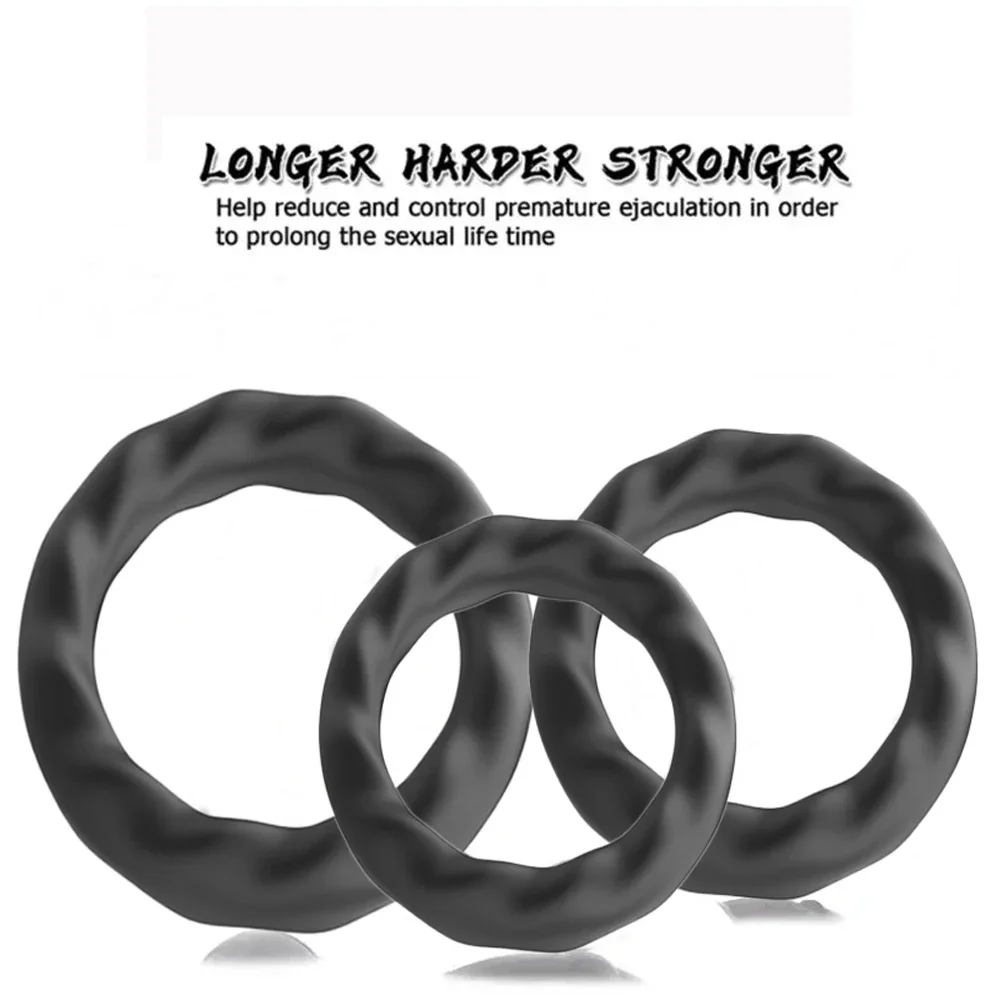 Penis Ring Silicone Ejaculation Delay Cock Rings Dick Erection Cockring Male Chastity Adult Sex Toys For Men Lock Sperm Trainer
