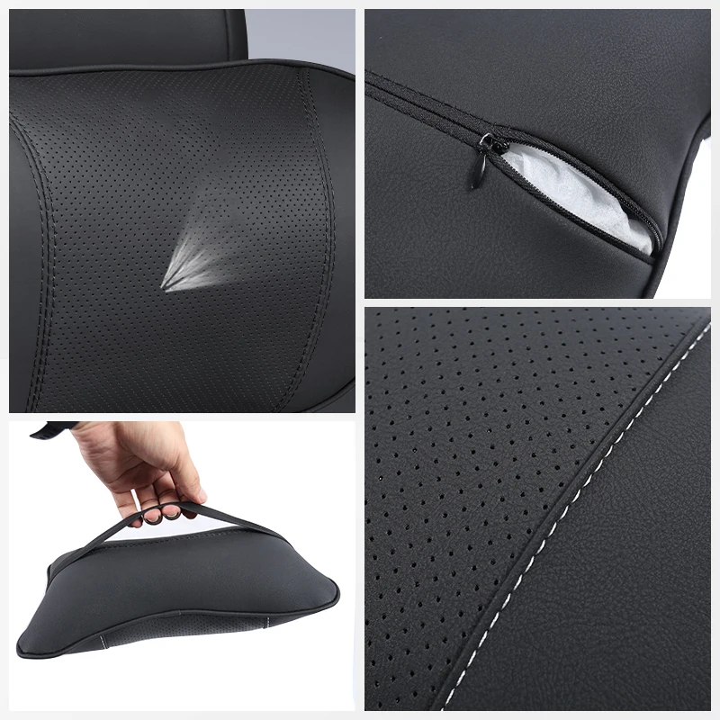 1Pcs Car Seat Headrest Auto Neck Pillow For Volkswagen Rline T-Cross Arteon Jetta Caddy GTI GTD Sharan Transporter Touareg car headrest car pillow car neck pillow