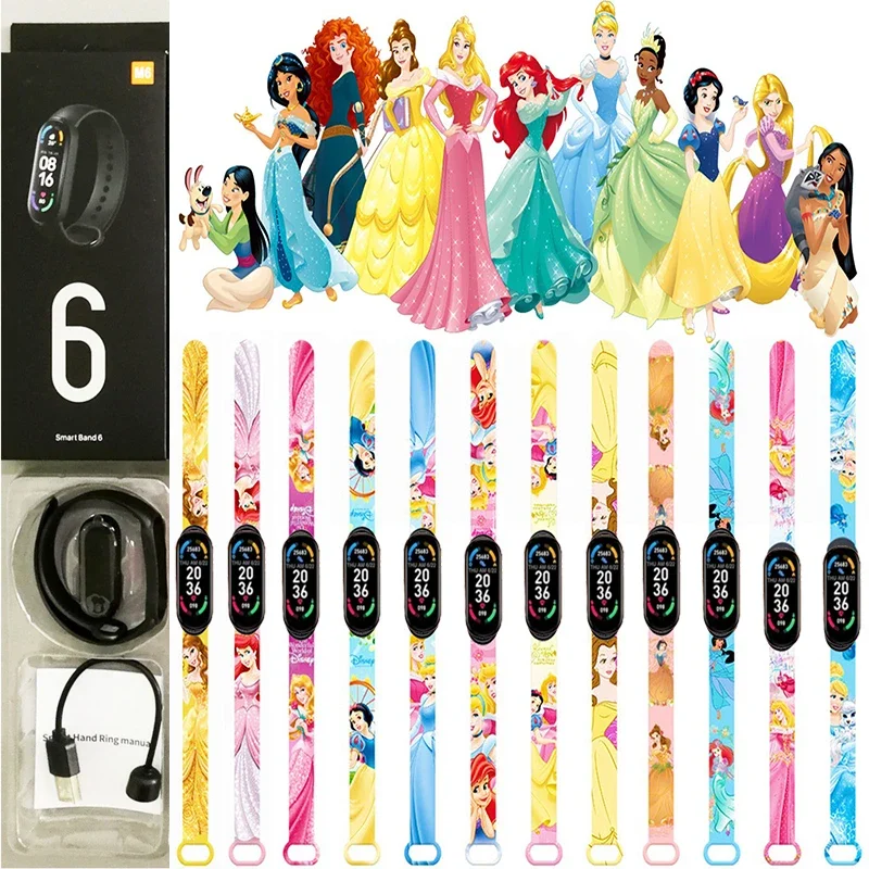 Disney Princess Frozen Smart Watch Sport Elettronico Cardiofrequenzimetro Contapassi Del Sangue Musica Ricaricabile Giocattolo Per Il Monitoraggio Del
