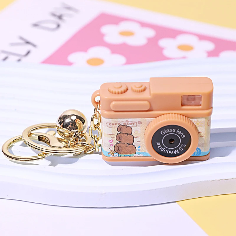 Mini Camera Cartoon Capybara Camera Keychain Creative LED Light