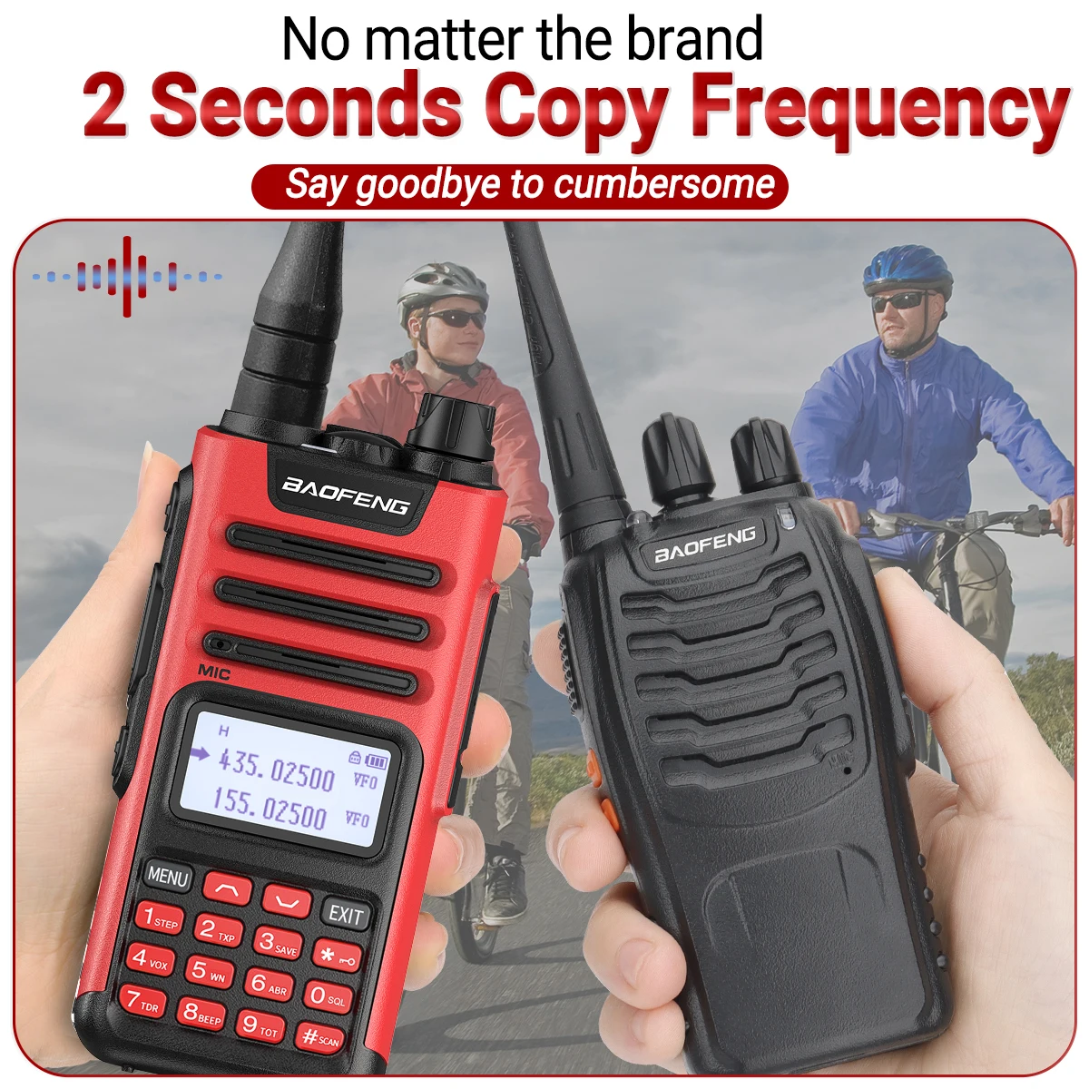 2PCS BaoFeng M-13 Pro V2 Walkie Talkie Long Range 2S Copy Waterproof Type-C Charge High Power UV-5R 5RH UV13 UV-9R Two Way Radio 3