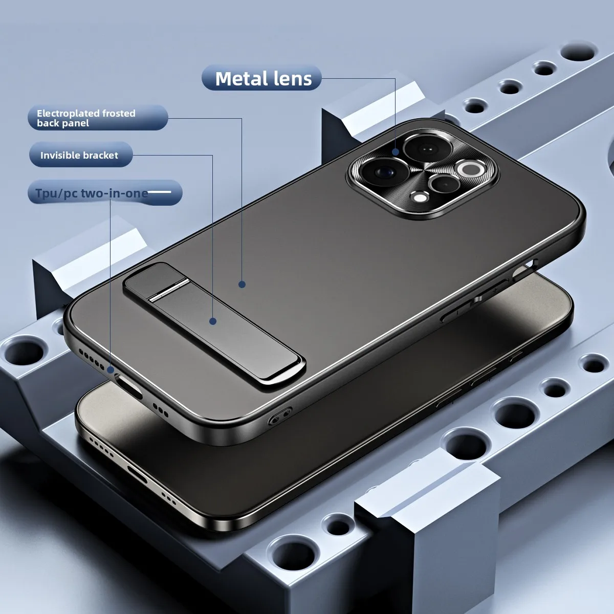 New Advanced Simplicity Ultra-thin Metal Micro Matte Stand Anti-drop Shockproof Case Cover