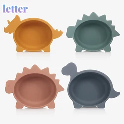 Bebê dinossauro tigela bebe recipiente de alimentos crianças utensílios de mesa silicone bpa livre crianças comer pratos infantis louça grau alimentício