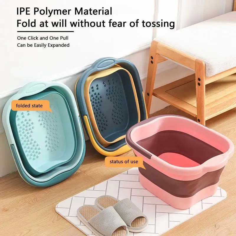 Foldable Footbath Massage Bucket Soaking Bucket Folding Basin Spa Foot Bath Bucket Household Sauna Bathtub Pedicure Bath Bathtub 1