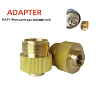 Adaptor Canister Gas Convertor 1"-20 UNF Adapter Lindal Valve Canister to 7/16"-28UNF Propane Tank Welding Torch MAPP Gas Cans 1