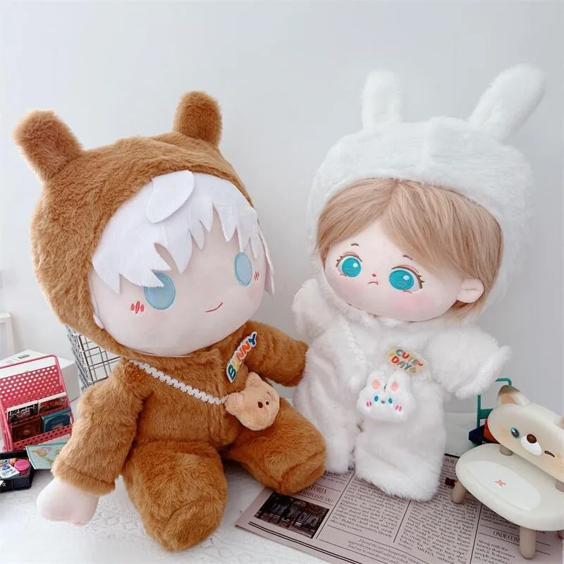 40cm Doll Clothes for Cute Fluffy Soft Plush Bear Bunny Suit with Bag Cartoon DIY Doll Clothes Accessory Anime Game Periphery