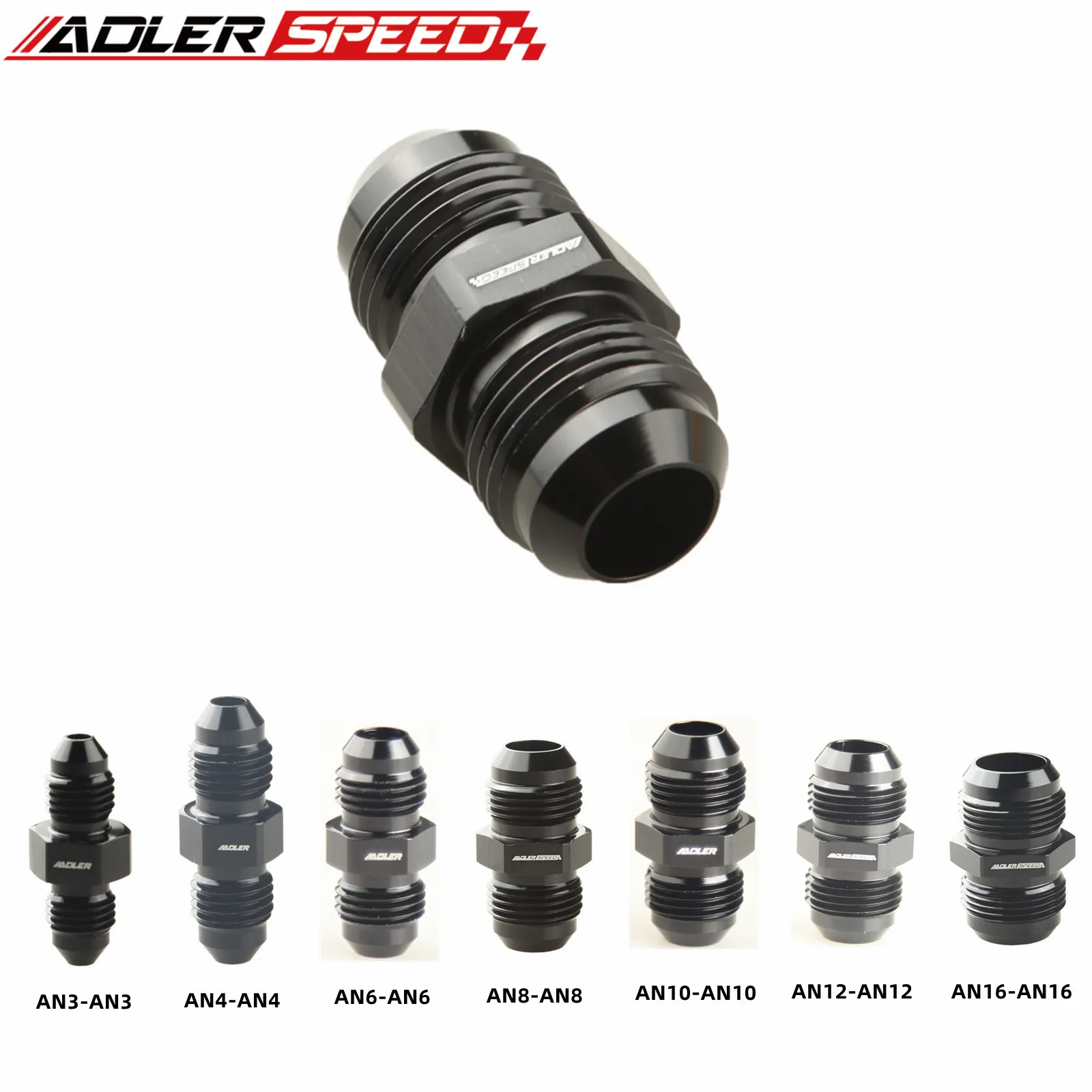 

Aluminum AN3 AN4 AN6 AN8 AN10 AN12 AN16 AN20 Straight Male Flare Union Fitting Adapter