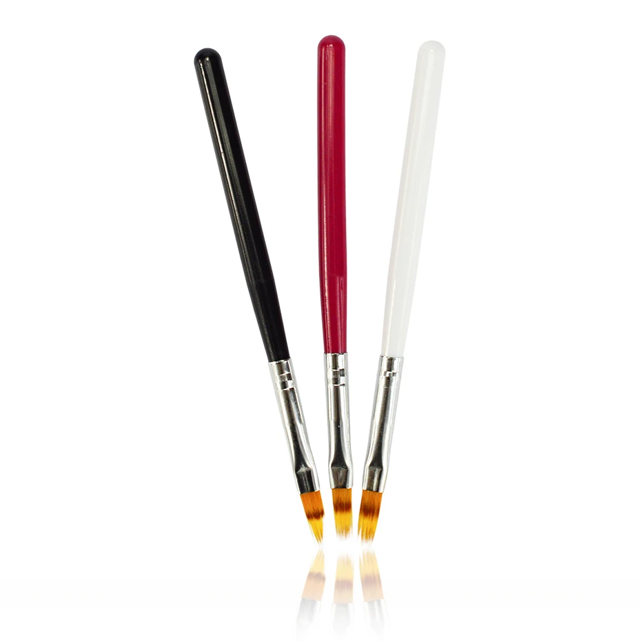 1pcs Nail Brush Pen UV Gel Gradient Bloom Nail Art Painting Wood Handle Nylon Hair Black White Red Draw Manicure Nail Tool JI285 6