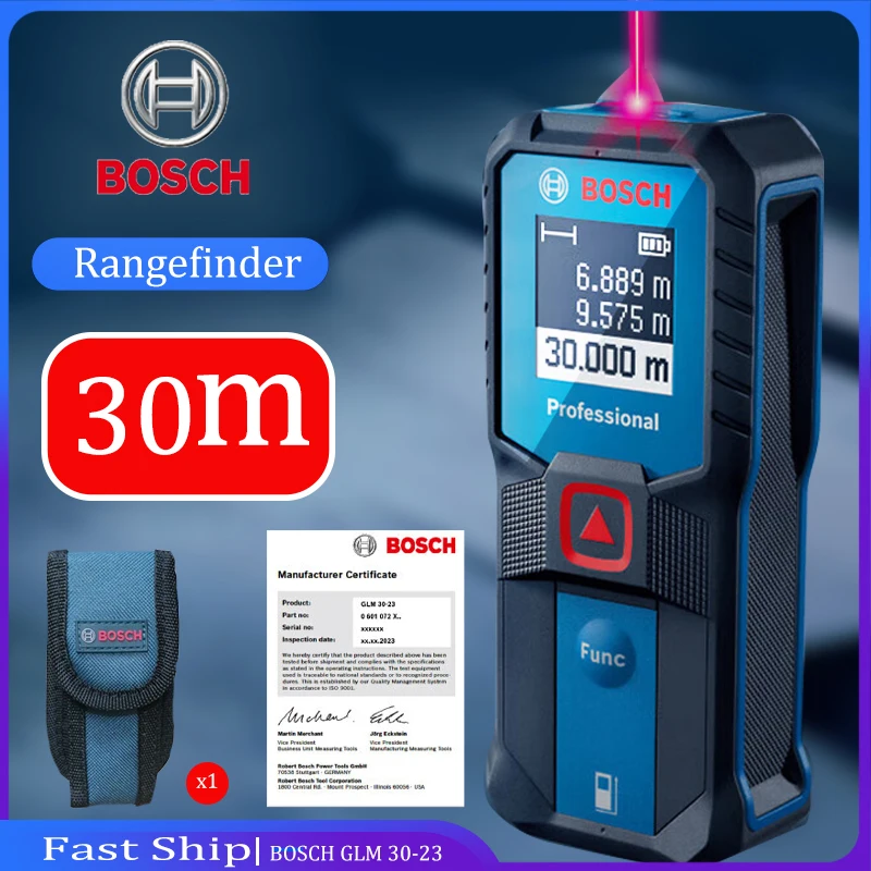 

Original Bosch Laser Rangefinder GLM30-23 30M Distance Meter Area Professional Precision Red Point Laser Tape Measure With Bag