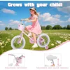 Retro-Style 12-20 Inch Kids Bike with Training Wheels and Kickstand for Girls