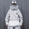 Spring trend functional wind high collar coat loose hooded work jacket Men's clothes Harajuku Hiphop Safari Style outer garment 5