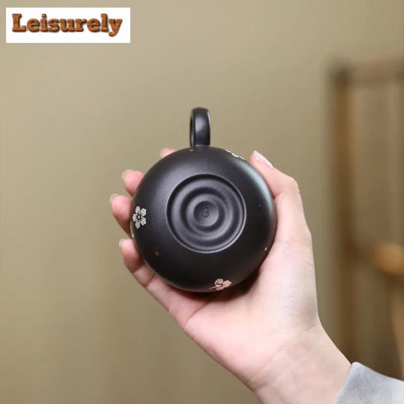 140ml High-end Yixing Purple Clay Teapots Handmade Rabbit Pot Raw Ore Black Mud Kettle Chinese Zisha Tea Set Tea Services Gift