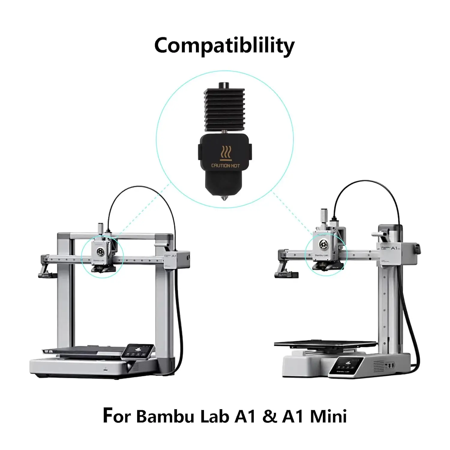 Bambu Lab A1/A1 Mini用ホットエンドキット、0.2/0.4/0.6/0.8mm硬化鋼