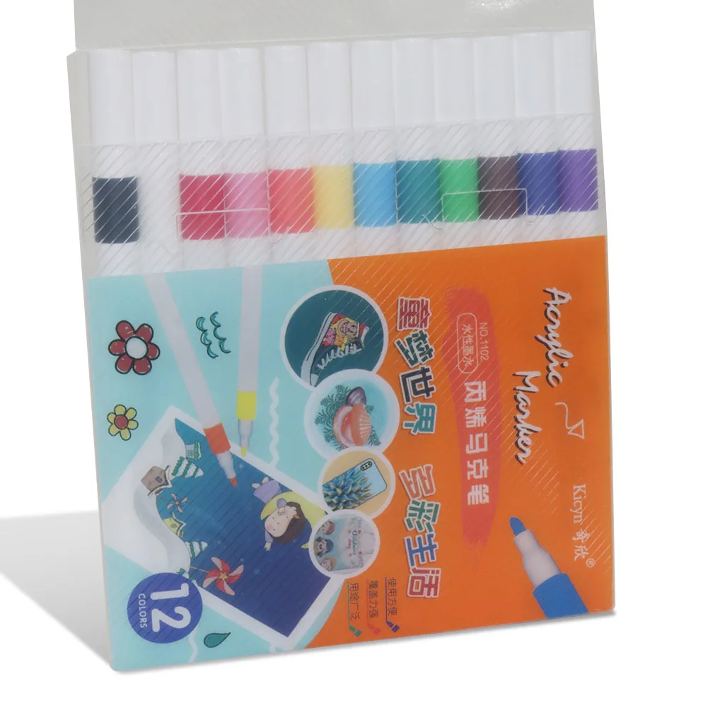 Children's Water-based Acrylic Marker Pen 12 Pcs
