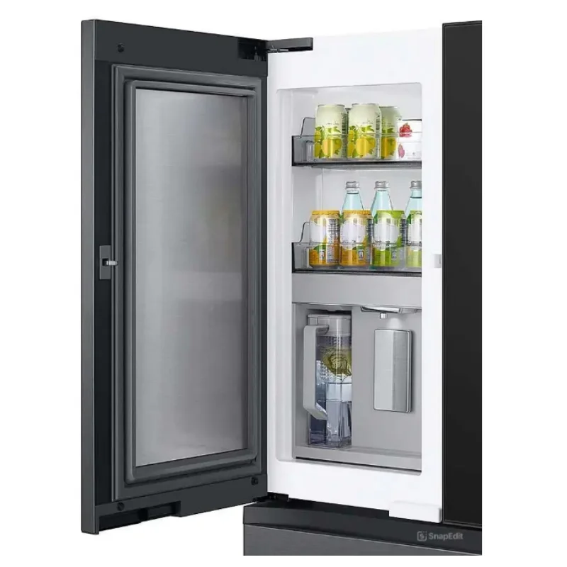 BIG SALE Bespoke 29 Cu. Ft. 4-Door French Door Smart Refrigerator with Family Hub-Charcoal Glass/Stainless Steel