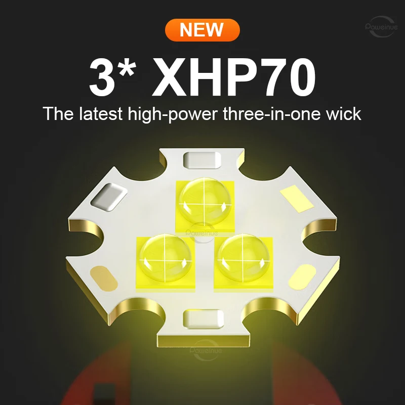 강한 조명 3*XHP70 LED 헤드 램프 슈퍼 밝은 유도 헤드 손전등 USB 재충전 가능한 휴대용 헤드 랜턴 야외 캠핑