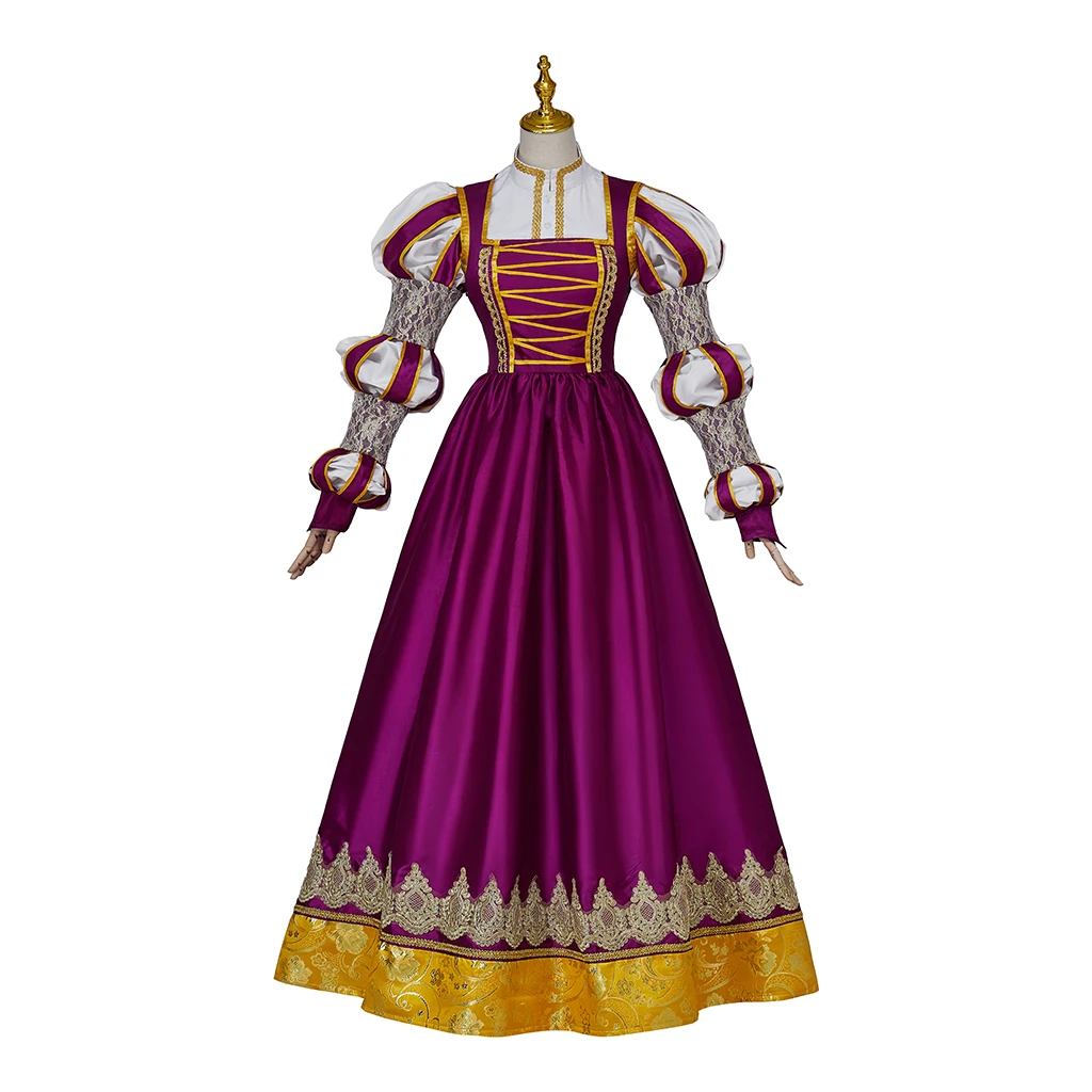 Vintage Italian Renaissance Alexander Vi Costume Dress Abito Da Ballo A Vita Alta Abito Nobile Della Guerra Civile Vestito Tudor