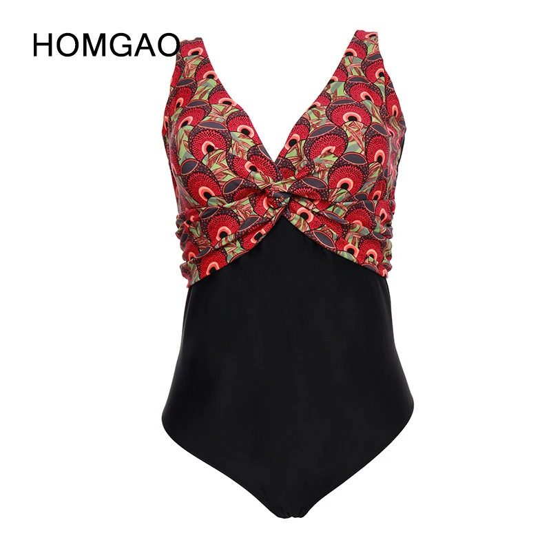 

HOMGAO пикантные купальники большого размера для женщин Цельный купальник ретро принт пляжная одежда бразильский женский пляжный купальный костюм 5XL-9XL