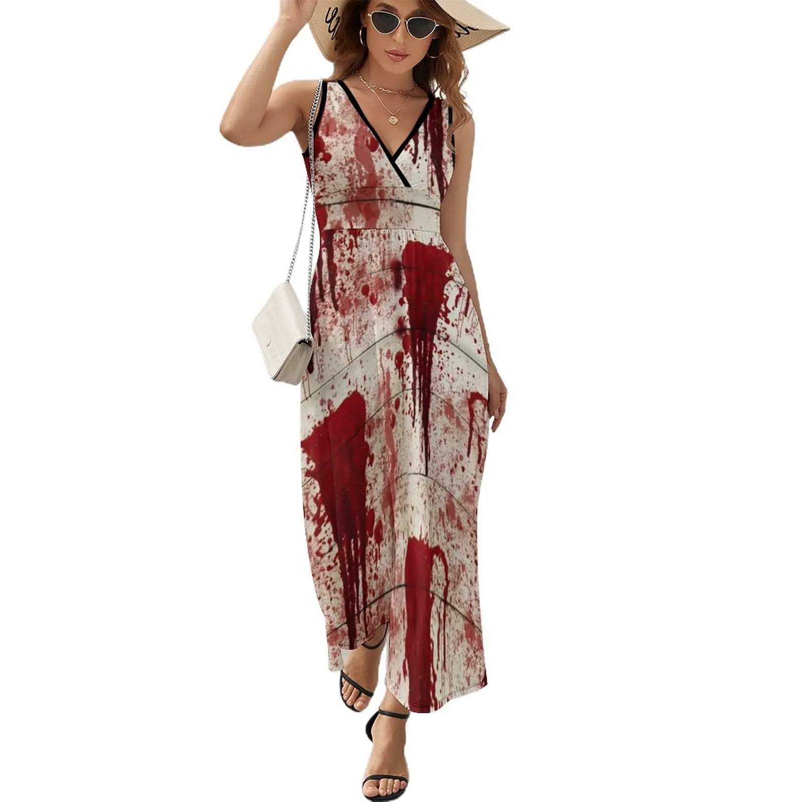 

Bloody Crime Scene Halloween Sleeveless Dress evening dress ladies dresses for women 2024
