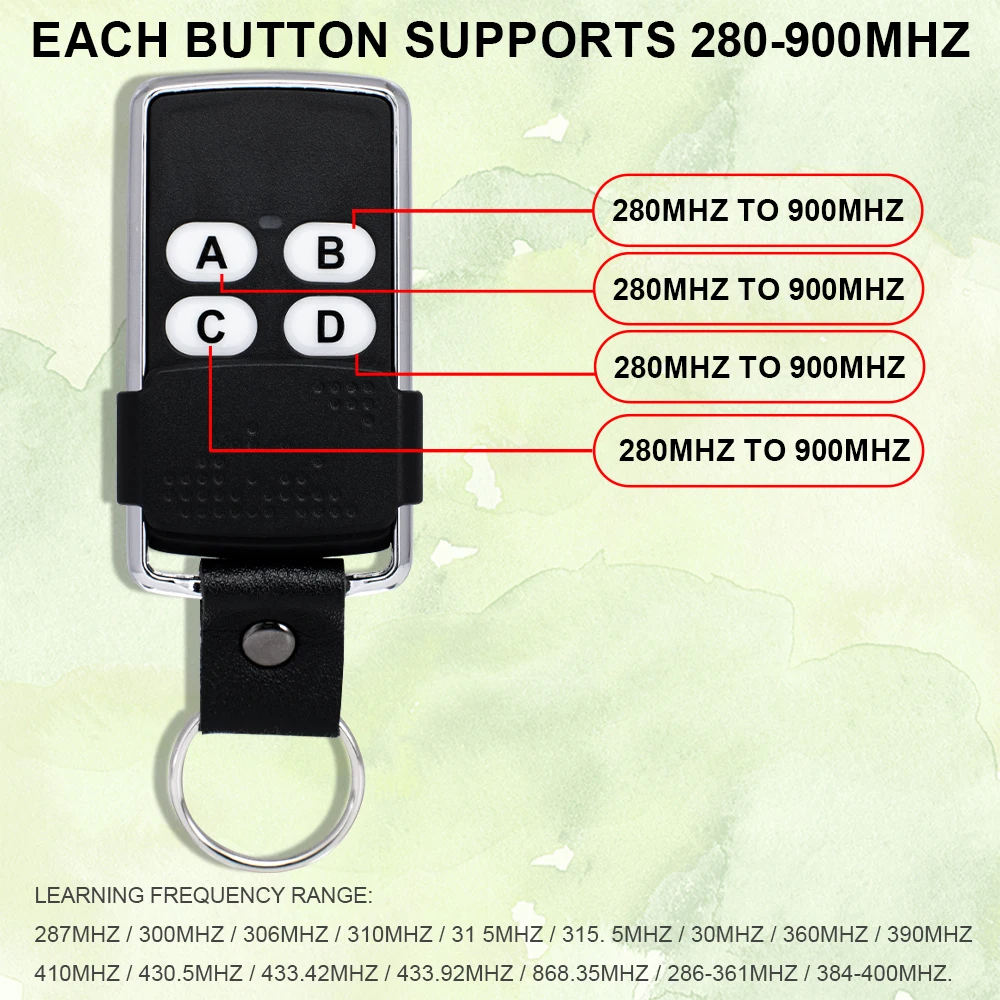 4 IN 1 Multifrequency Garage Door Remote Control Duplicator Auto Scan 280-868MHz Variable Code Grabber Electronic Electric Gate 2
