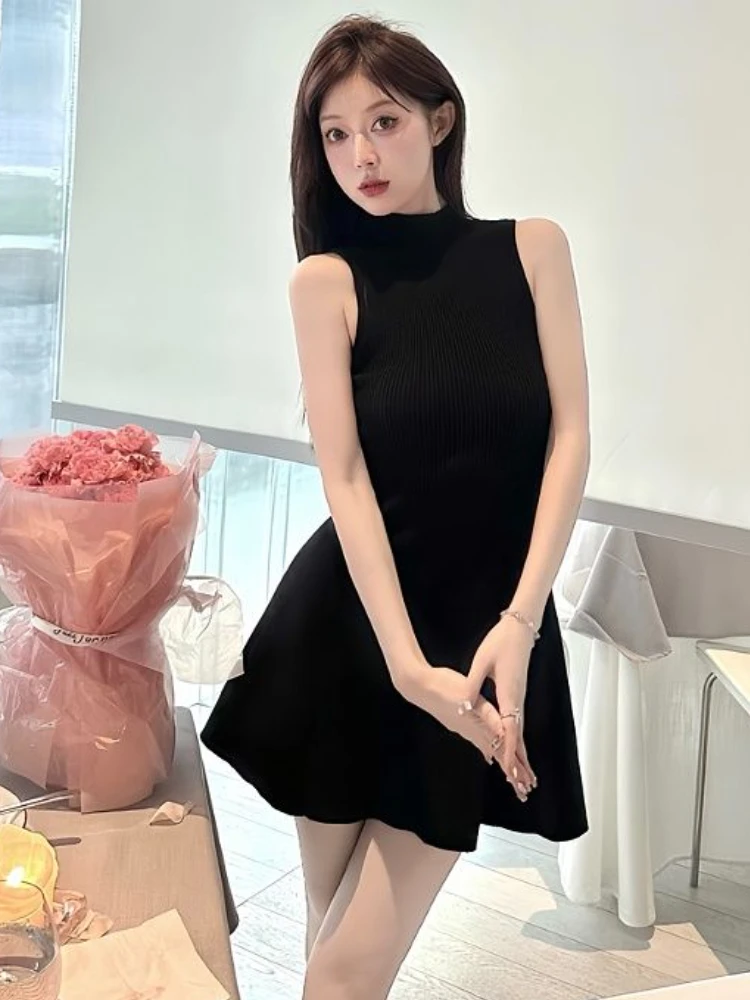 Abiti senza maniche Moda donna Elegante lavoro a maglia Estate