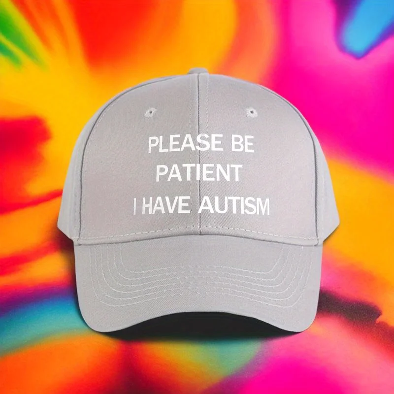 AUTISM Baseball Cap with "PLEASE BE PATIENT I HAVE AUTISM" Graphic, Comfortable Fit for Running