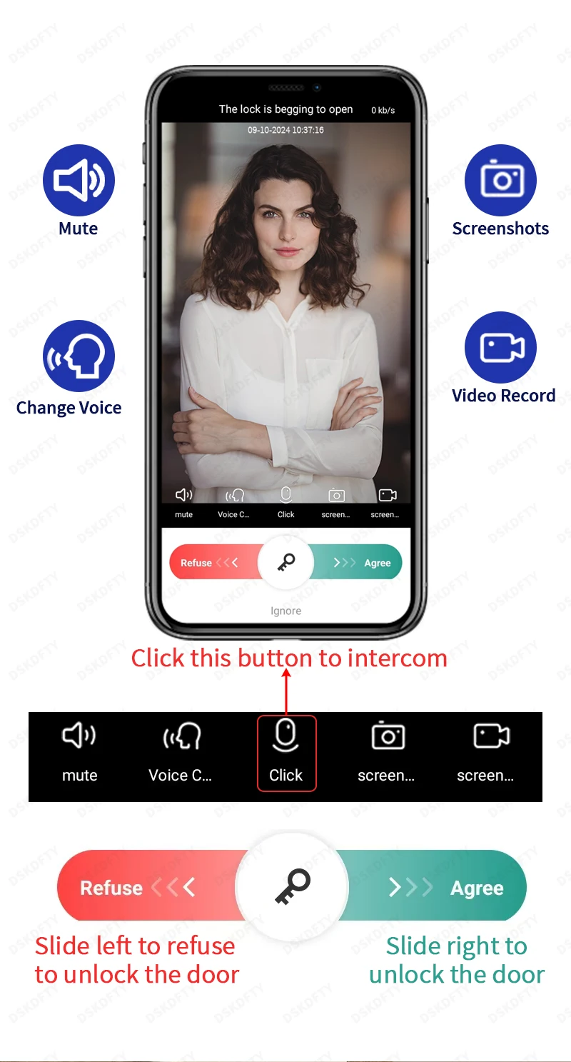 Tuya 3D Face Real-time Intercom Digital Electronic Door Lock Security Camera Intelligent Fingerprint smart lock for home