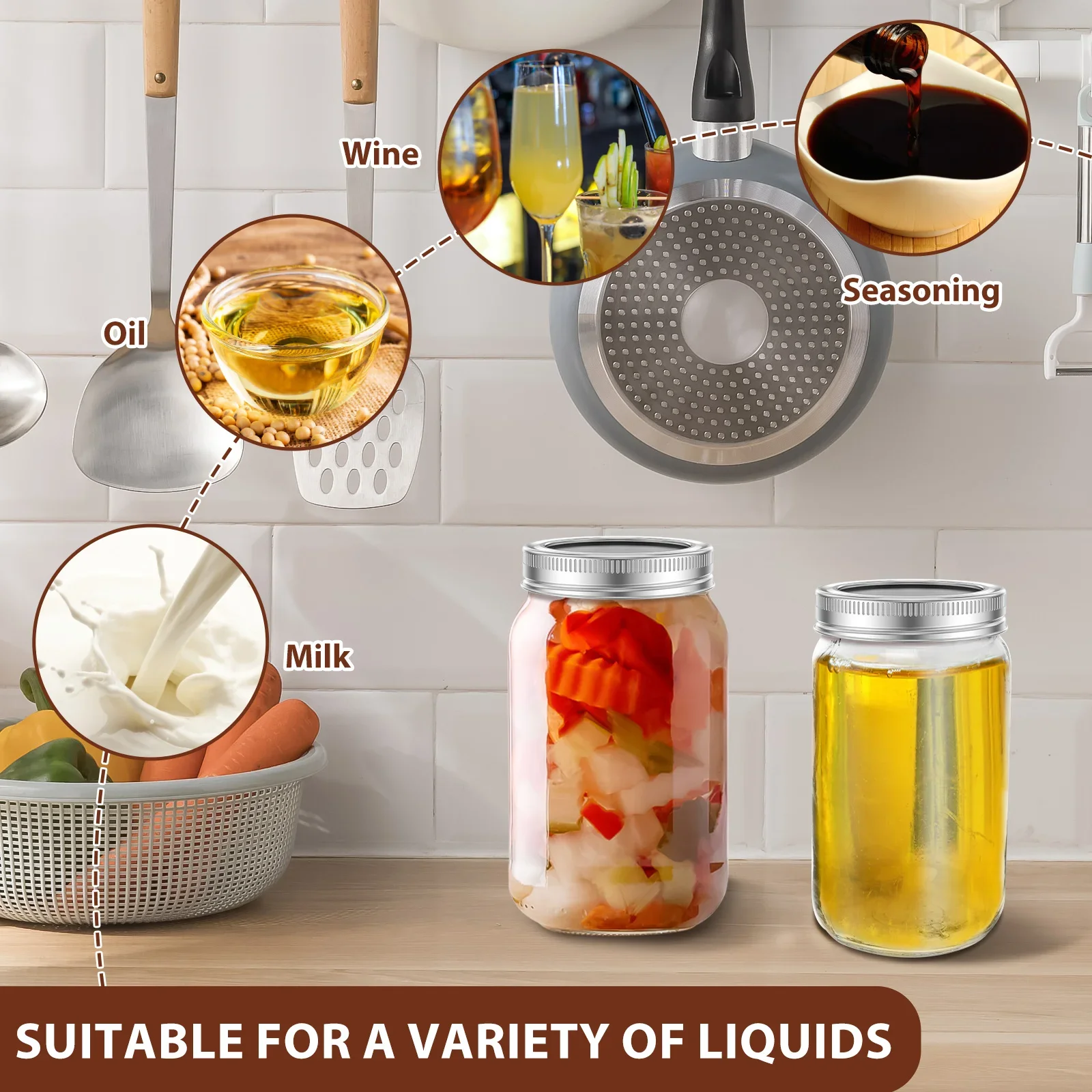 30Pcs Canning Jar Lids with Date Line Practical Mason Jar Covers Replacement Tinplate Sealing Reusable Leak Proof Lids