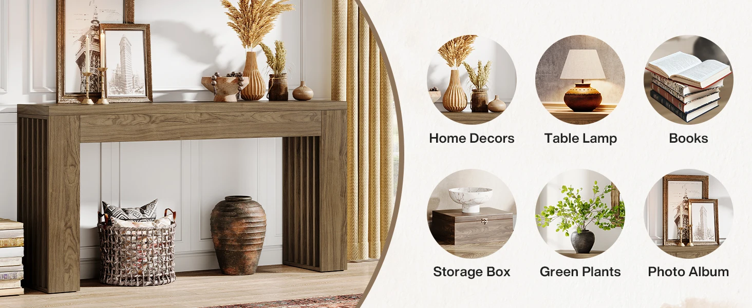 Long Narrow Sofa Table Behind the Couch